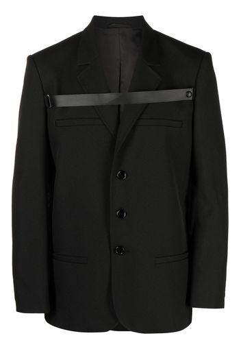 Courrèges chest-strap button-up blazer - Black