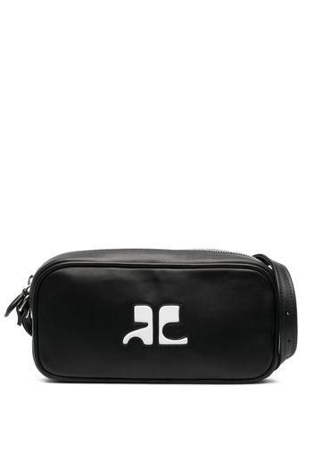 Courrèges logo-embellished shoulder bag - Black