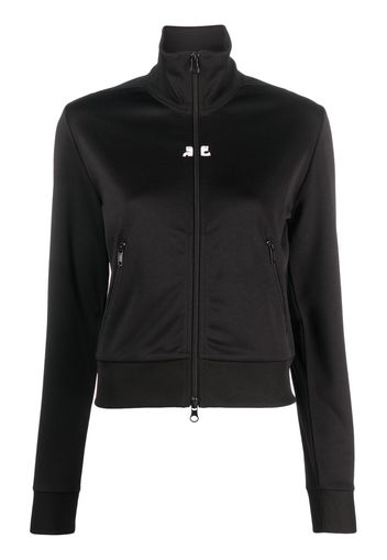 Courrèges logo-patch zipped-up jacket - Black