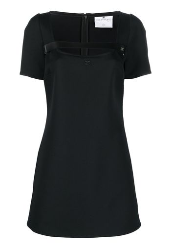 Courrèges strap-detail mini dress - Black