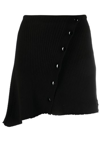 Courrèges asymmetric ribbed-knit mini skirt - Black