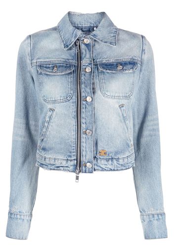 Courrèges zip-up denim jacket - Blue