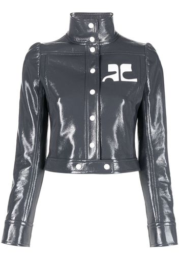 Courrèges Iconic vinyl cropped jacket - Grey