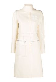 Courrèges logo patch belted coat - Neutrals