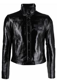 Courrèges high-shine leather-look jacket - Black