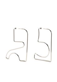 Courrèges logo geometric earrings - Silver