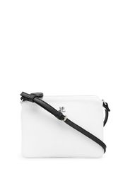 Courrèges logo-plaque leather shoulder strap - White