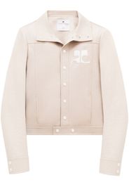 Courrèges chest logo-patch shirt jacket - Pink