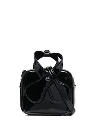 Courrèges Loop patent-finish tote bag - Black