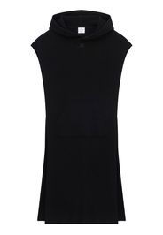 Courrèges ribbed-knit sleeveless hoodie - Black