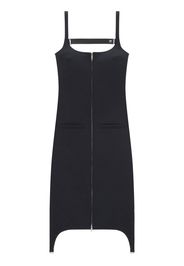 Courrèges strap bretelles twill long-dress - Black