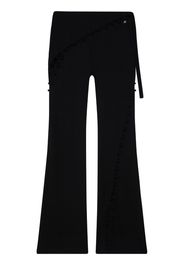 Courrèges cut-out flared silk trousers - Black