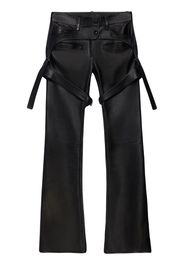 Courrèges leather flared trousers - Black