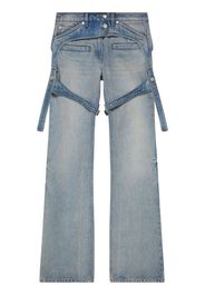 Courrèges racer denim trousers - Blue