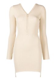 Courrèges ribbed knit mini dress - Neutrals