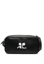 Courrèges logo-embellished shoulder bag - Black