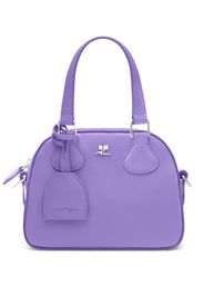 Courrèges logo leather mini bowling bag - Purple