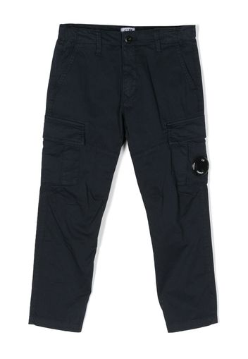 C.P. Company Kids logo-appliqué cargo trousers - Blue