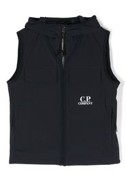 C.P. Company Kids logo-print hooded gilet - Blue