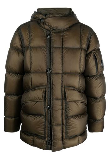 C.P. Company lens-detail hooded padded jacket - Green