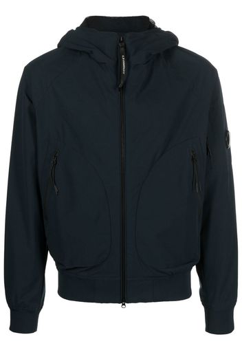 C.P. Company logo-patch zip-up sports jacket - Blue