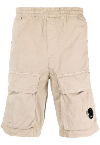 C.P. Company logo-patch cargo shorts - Neutrals