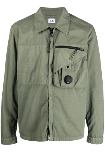 C.P. Company logo-patch shirt jacket - Green