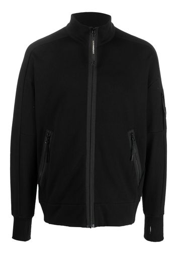 C.P. Company Diagonal Raised fleece cardigan - Black