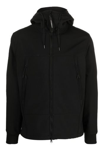 C.P. Company Goggles-detail zip-up hooded jacket - Black