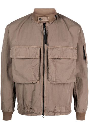 C.P. Company signature Lens-detail zip-up jacket - Brown