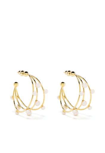 Cult Gaia pearl-embellished hoop earrings - Gold