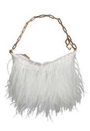 Cult Gaia Gia feather-detailing shoulder bag - White