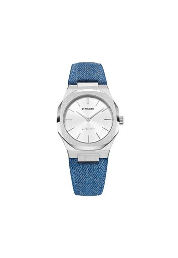 denim strap watch