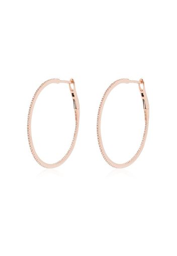 14kt rose gold diamond hoop earrings