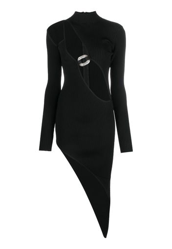 David Koma asymmetric cut-out ribbed dress - Black