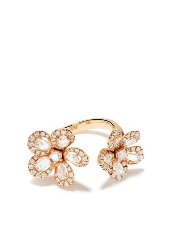 18kt rose gold diamond Miss Daisy Double Flower ring