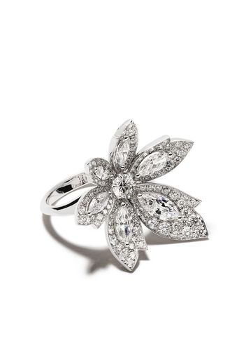 18kt white gold diamond Palm one flower ring