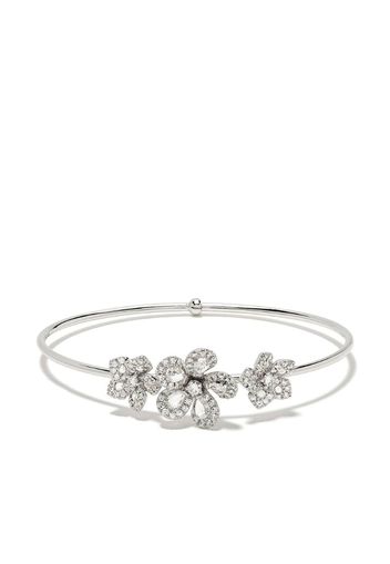 18kt white gold diamond Miss Daisy Triple Flower bracelet