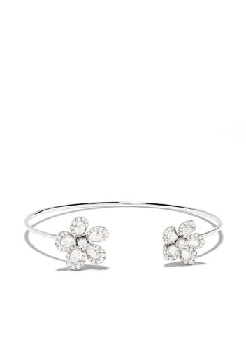 18kt white gold diamond Miss Daisy Double Flower bracelet