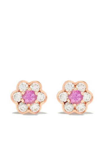 18kt rose gold diamond Berry Flower stud earrings