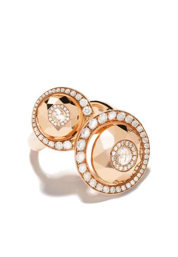 18kt rose gold diamond Cut Forever Double Disc ring