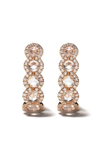 18kt rose gold Rose Cut diamond size 2 hoops