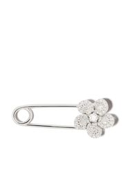 18kt white gold Miss Daisy Flower diamond safety pin brooch