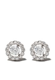 18kt white gold Elizabeth single stone diamond stud earrings