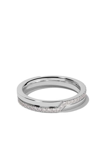 De Beers 18kt white gold Promise half pavé diamond band