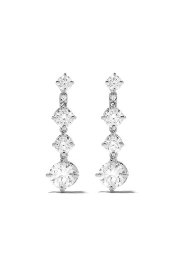 De Beers 18kt white gold Arpeggia one-line diamond earrings