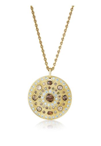 18kt yellow gold Talisman Large Medal diamond pendant necklace