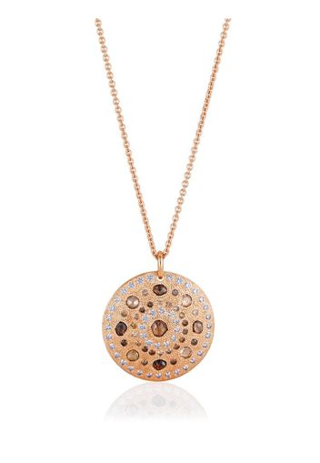 18kt rose gold Talisman Large Medal diamond pendant necklace