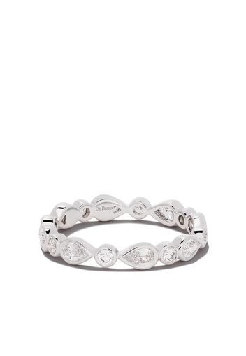 De Beers 18kt white gold Petal diamond band