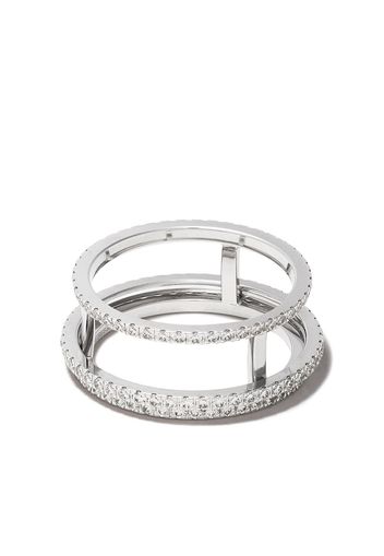 De Beers 18kt white gold The Horizon full pavé diamond ring